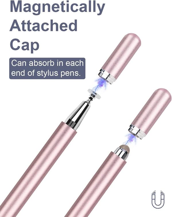 Stylus Pen til iPad 2-pak, 2-i-1 Disc Stylus Pen til Touchscreens, Kapacitiv Pen med Magnetisk Hætte, Kompatibel med iPad iPhone Pro Android