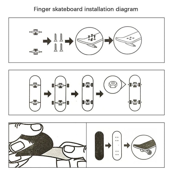 10 st 29 mm fingerboard trucks finger skateboard däck med muttrar med nyckel skruvmejsel för finger