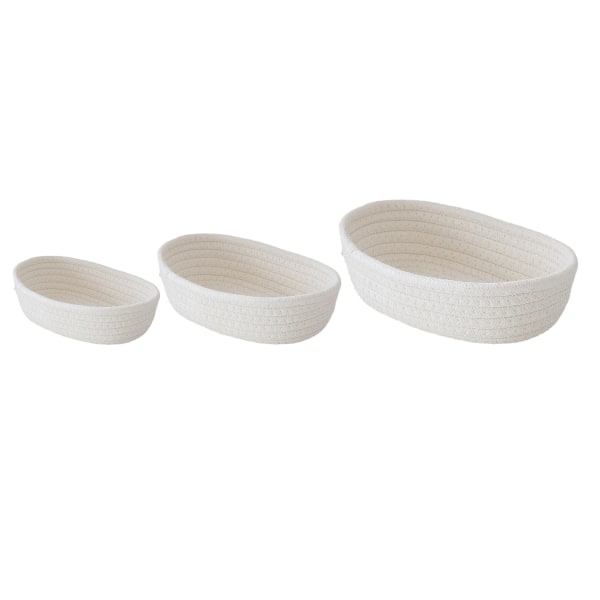 3 kpl Pöytäkoneen säilytyskori Oval Organizer Container Cotton