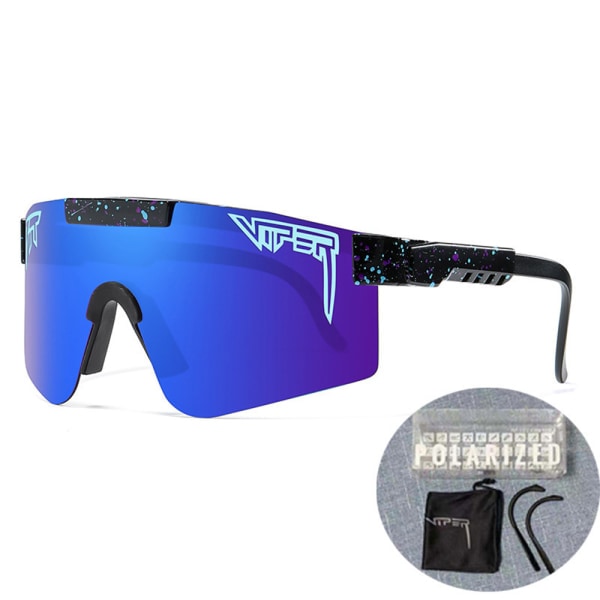 Polariserte Sportsolbriller for Menn Kvinner Baseball Sykling F Blue