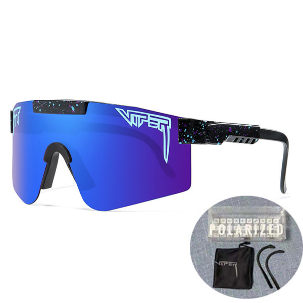 Polariserte sportssolbriller for menn kvinner baseball sykling F Blue