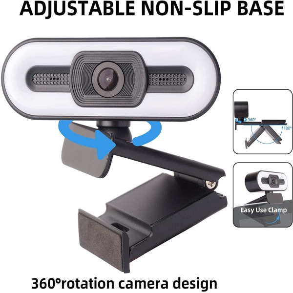 Webkamera studio Arbete Laptop Desktop USB mikrofon 1080P