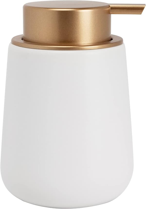 Keramisk Tvålpump för Badrum Kök Flytande Pump Enkel Tryck Vit 12.5x8.5cm
