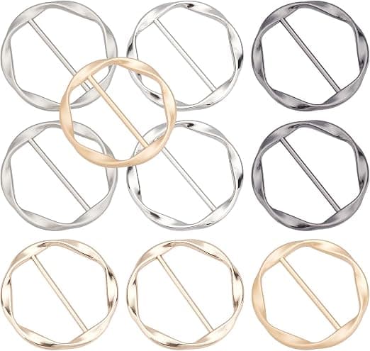 5 färger 10 st metall T-shirt slips slips midja spänne klämma silke Sca