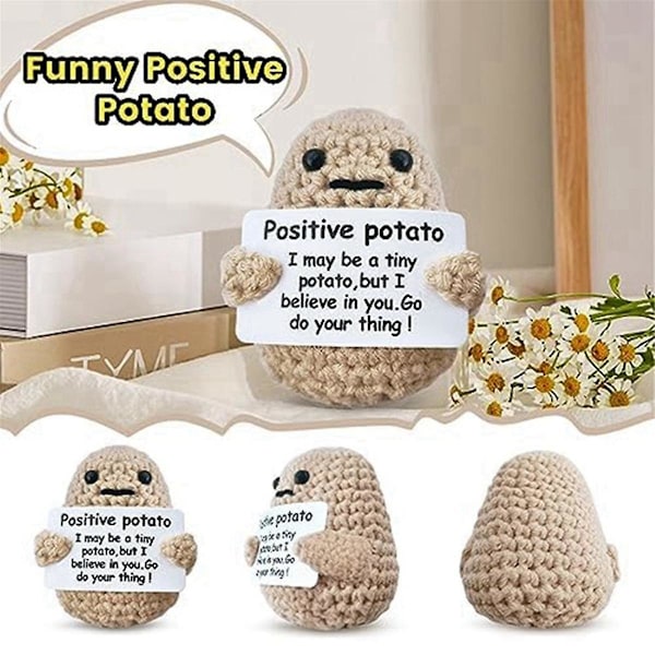 Mini Positiivinen Peruna, Söpö Villainen Hauska Neulottu Positiivinen Peruna, Positiiviset Lahjat Hauska Lahja Positiivinen Peruna A
