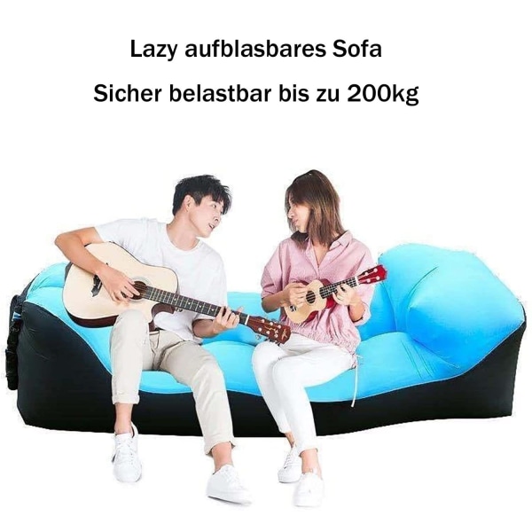 bærbar oppblåsbar sofa, vanntett sklisikker lettvekt uten luftpumpe