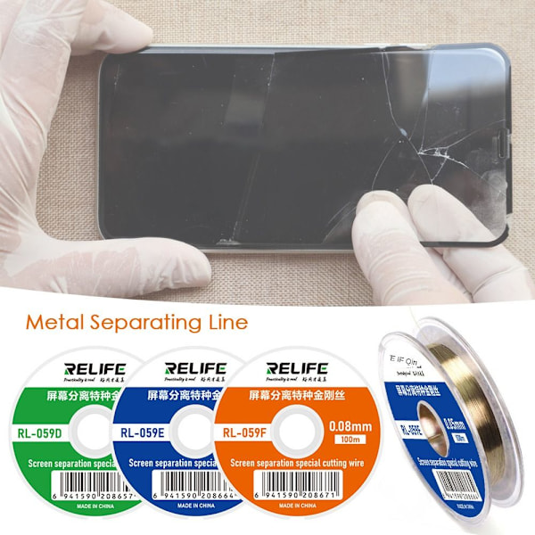 100M legerat stål molybdentråd skärtråd RL-059E 0,05MM RL-059E 0.05mm Width RL-059E 0.05mm Width