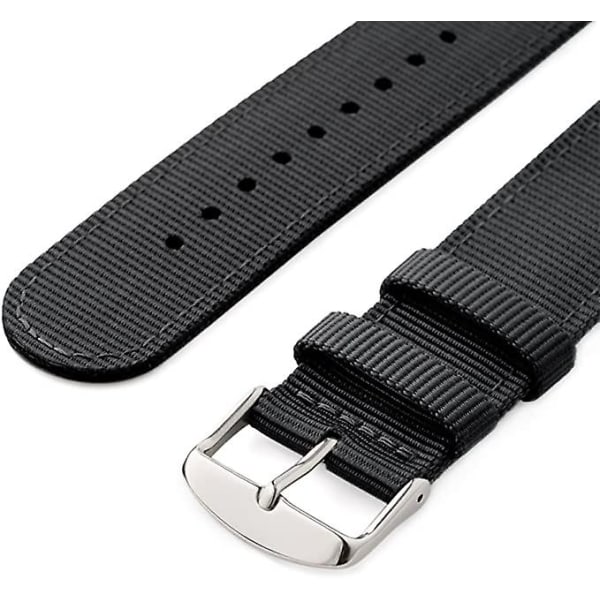 Black 22mm easily replaceable nylon for men's and women's watches, also for smart watches