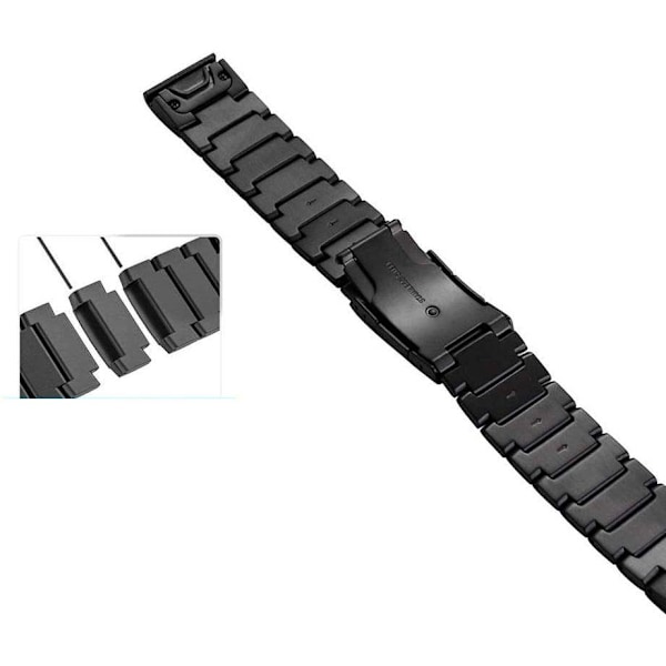 Tech-Protect Garmin Fenix 3/5X/6X/7X Armbånd Rustfrit Stål Sort
