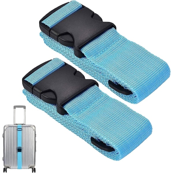 Stykker Koffert for bagasjebelte Justerbare bagasjestropper med løkkelukking Reisetilbehør Sikkerhetsbelter (blå) Blå