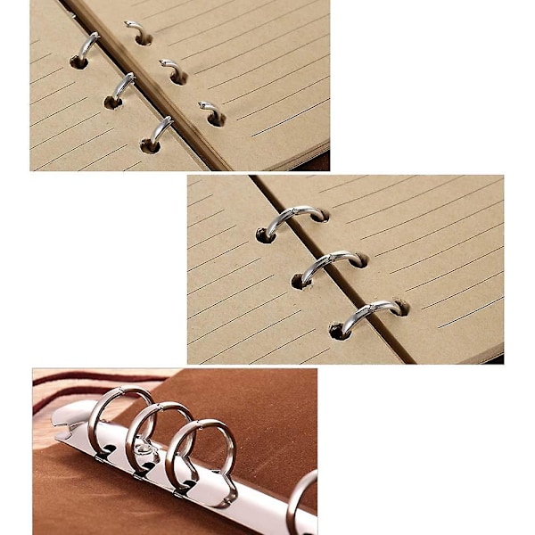 Læder notesbog, vintage spiralbundet journal, ringbind retro journal, genopfyldelig skitsebog, rejsejournal med linjeret papir, A5