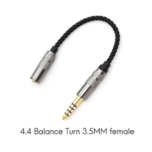 Hifi 4.4mm Balanserad Hörlursadapter Ljudkabel 4.4 XLR 4-Pin Hane till Hona Vinkel