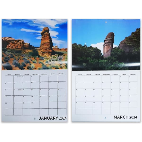 Natures Dick Pics 2024 Kalenteri, Seinäkalenteri 2024, Hauska Wall Art Gag Huumorilahja kepponen kalenteri White Elephant Gag Lahjalle