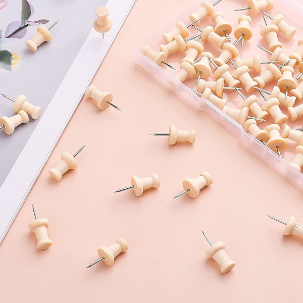Trä Pushpins Kartmarkör Pushpins 100st