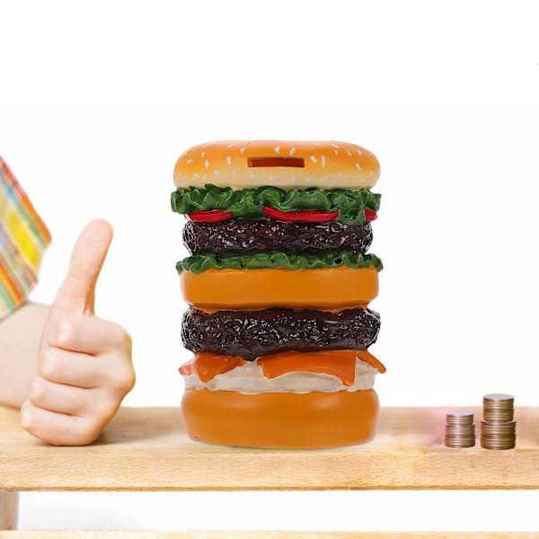 Hamburger sparegris sparebøsse myntboks for barn