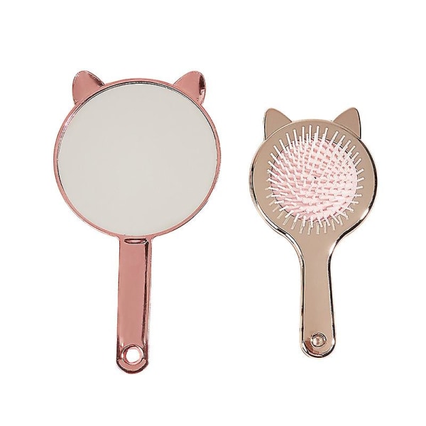 Cat Ear håndholdt makeup spejl sæt massage kamme med håndtag Alle typer hår