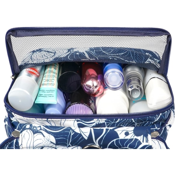 Rejsehængende toiletartikler til vasketaske Makeup Kosmetisk Organizer til kvinder Vandtæt (Blue Galaxy) Blue Lotus