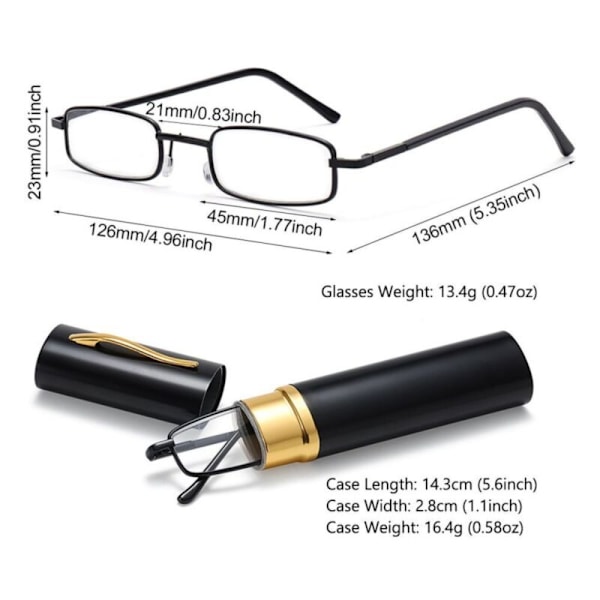 Läsglasögon Pen clip Fodral RÖD STYRKA 100 STYRKA 100 Röd Ed Strength 100-Strength 100