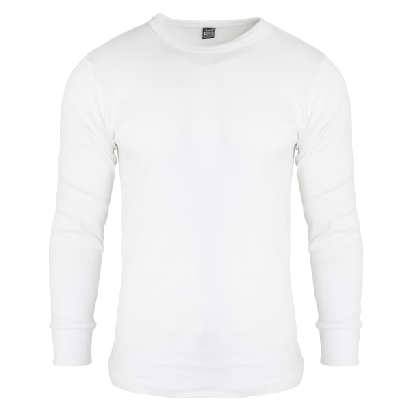 THERMAL Termisk undertøj til mænd langærmet T-shirt top (Standard W White Chest: 32-34ins (Small)