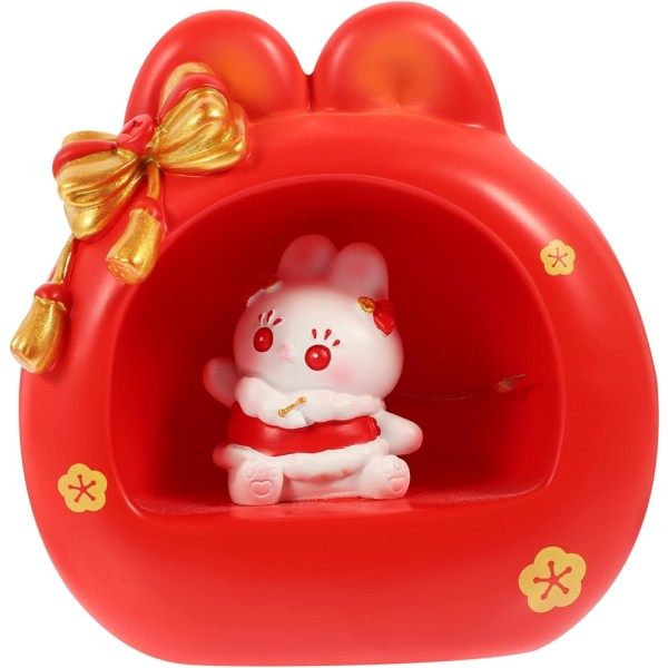 5-pack söta röda kanin nattlampa båge djur sänglampa | flicka varm gult ljus barnrum hartslampa kawaii kanin skrivbord heminredning red 5pcs