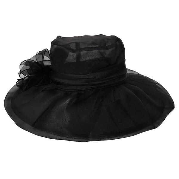 Dam Kentucky Derby Hatt Med Organzablomma För Kyrkbröllop Style B black