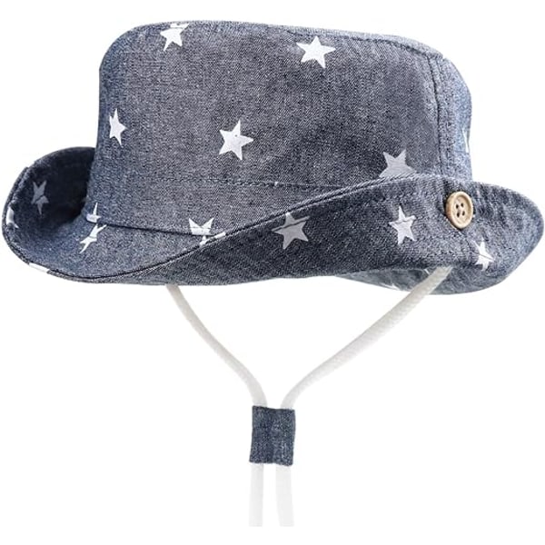 Baby Toddler Cap Unisex sommer bucket hat med hagerem UPF 50+