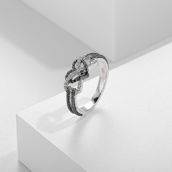 Parringar Par Crystal Diamond Ring storlek 8