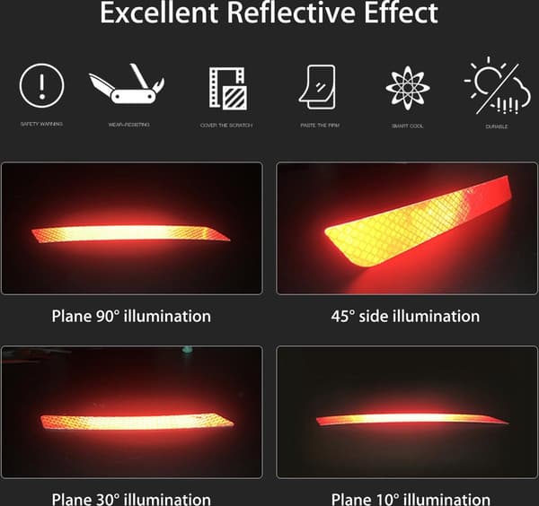 Reflekterende Tape Klasse 1 Selvklebende 2 Ruller Hvit Rød 5cm Bredde 300cm Lengde Per Rull