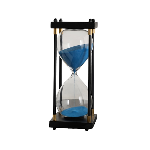 Sandtimer, dekorativ sandtimer i trä, stor timglas timer 60 Blue sand