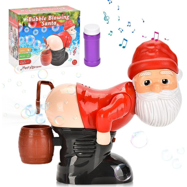 Santa Bubble Blowing Machine,Christmas Santa Automatic Bubble Maker with Flash