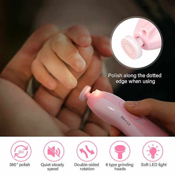 Baby Neglefil Trimmer Safe Elektrisk Negleklippersett for