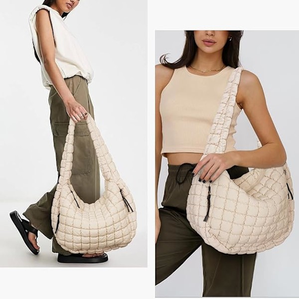 Quiltad väska för kvinnor, stor quiltad väska för kvinnor, crossbody-väska i bomull, quiltad axelväska 01-blank