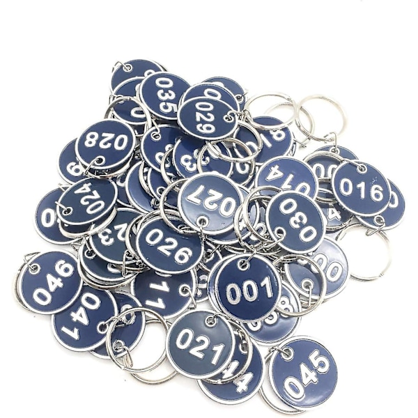 Nyckelbricka i aluminiumlegering, numrerade ID-taggar, numrerade nyckelringar (nummer 1-50) 50 stycken