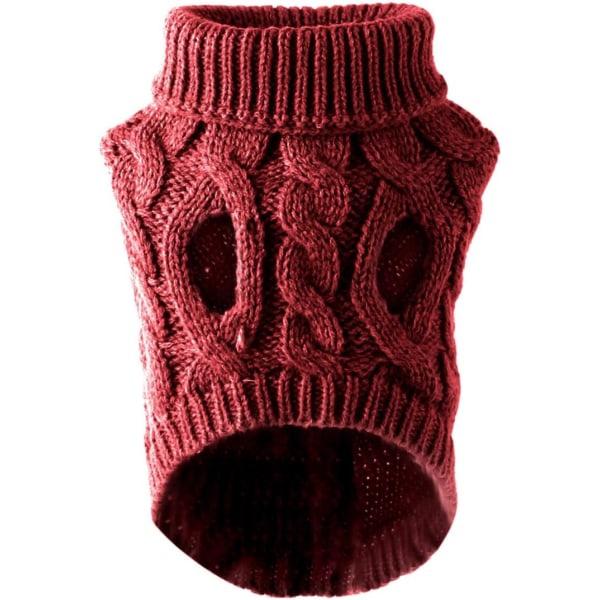 Dog Sweater Vest Warm Coat Pet Soft Knitting Wool Winter Sweater Knitted Crochet Coat Clothes For Small Medium Large Dogs-Red-L