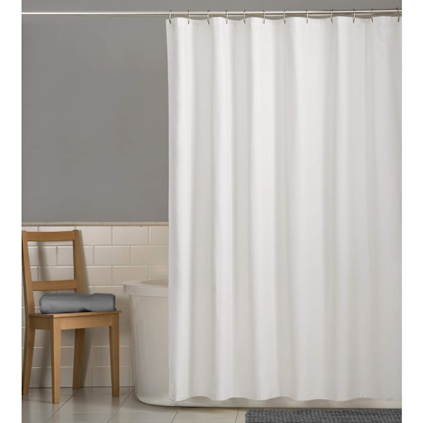 Vattentätt Duschdraperi Vitt Badrum Duschfoder Med Krokar 180x180 Cm PVA Material