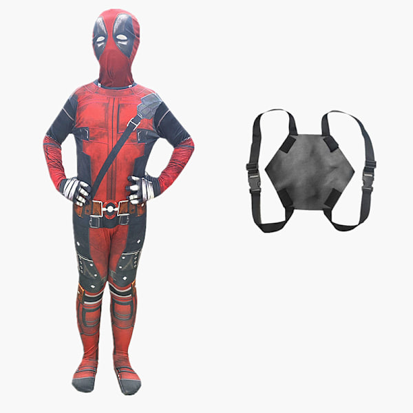 Deadpool Kostym Superhjälte Cosplay Kostymer Superhjälte Barn Bodysuit 3D Stil Halloween Cosplay Kostymer Svärdväska 6 6 6 6 6 6 150CM