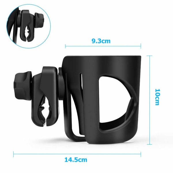Universal flaskeholder til cykel, barnevogn, klapvogn, flaskeholder til drikkeflasker, sutteflasker, kaffeholder