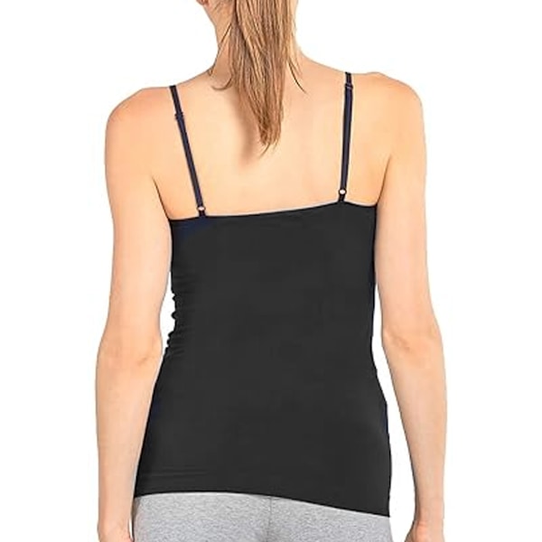 Camisole med innebygd shelf-bh, justerbare spaghettistropper, tanktopp i pluss størrelse