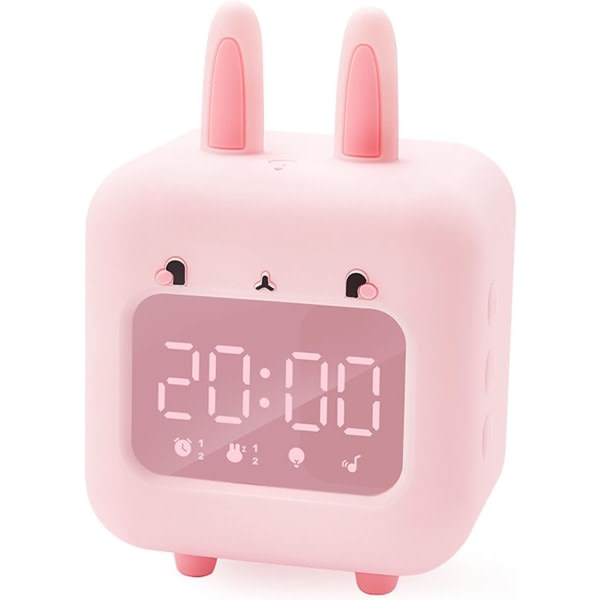 Kaninväckarklocka för barn (C2106-Pink, 84*69*123 mm)