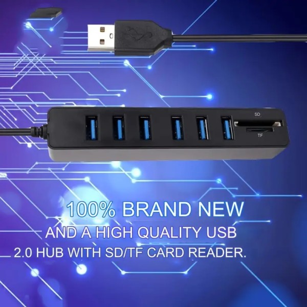 Hub USB A Multiport Adapter 6 i 1 USB A Hub Adapter USB A til USB