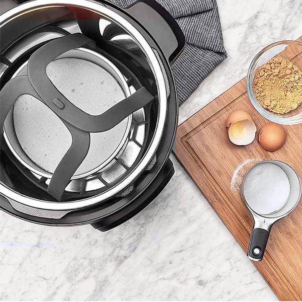 Trykkoker-sleng, silikon bakevare-sleng for 6 Qt Instant Pot, multifunksjonell kokekar anti-forbrenning bakevare løfter dampstativ