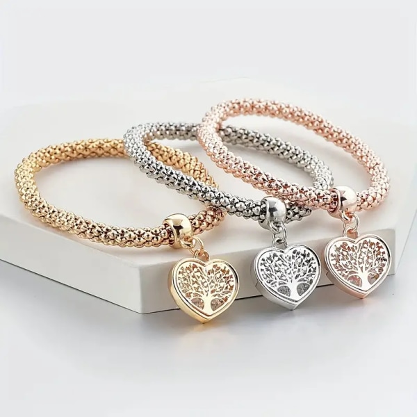 3 stk Fashion Tree of Life armbånd - Elegant gave til bryllup, fødselsdag og ferie