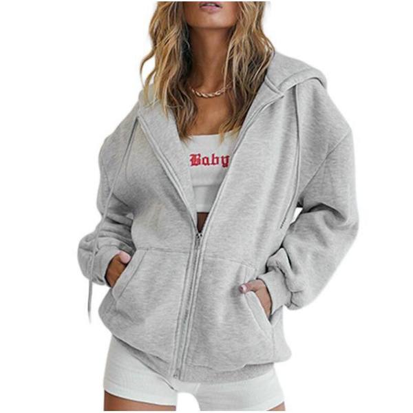 Naisten Huppari, Huppari, Vintage Oversize Hikipaita Grey L