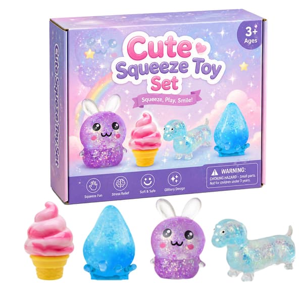 Klembar Maltose Iskrem-ispinne Stressavlastningsleke Sakte Rebound Fidget Pizza Squeezing Set
