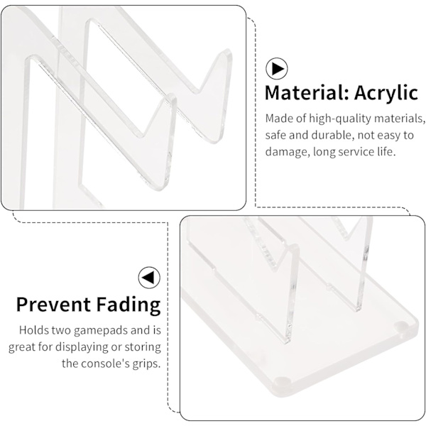 Transparent Akryl Spil Controller Stativ Holder, Dobbelt-Laget Spil Controller Holder Stativ