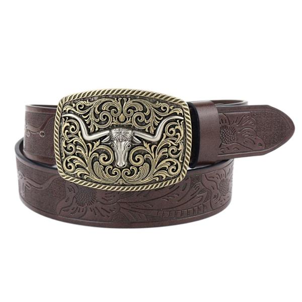 Västerländskt Cowboybältesspänne för Män, Bälte KAFFE 110CM kaffe kaffe kaffe_xx coffee 110cm