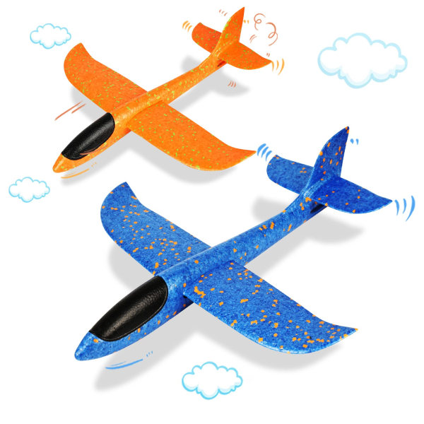 Foam Gliders Plane For Kids - 2 st Stor Flygplansleksak