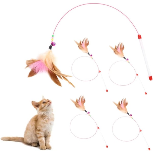 5 kpl Cat Teasers Kissan höyhensauva Kissan lelu Interaktiivinen lelu höyhensauva