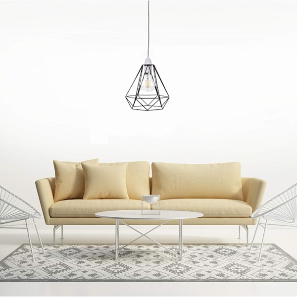 Svart taklampe ledning kurv metall kurv anheng belysning taklampe skygge, takmontering lys og industriell stil lys