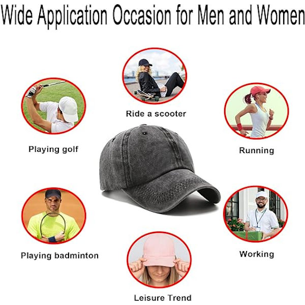 Basebollkeps Golf Dad Hat Justerbar Original Klassisk Låg Profil Bomullshatt
